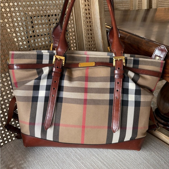 Burberry Handbags - Burberry House Check Marta Diaper Bag or work bag